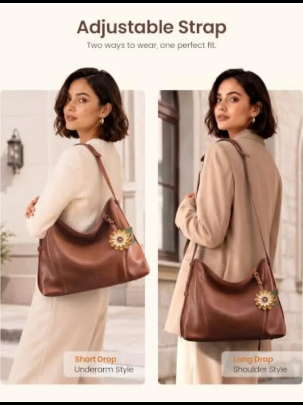 LOVEVOOK Hobo Shoulder Bag Crossbody Purse PU Leather